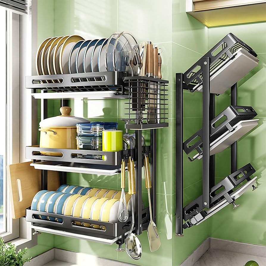 Wall-Mounted Dish Drying Rack